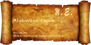 Miatovics Emese névjegykártya